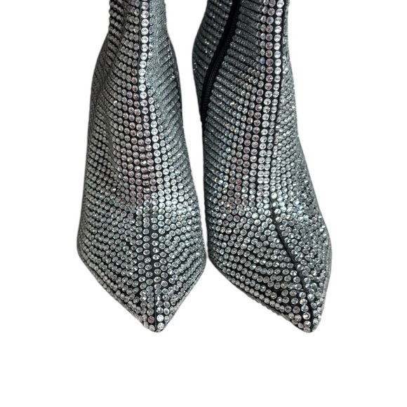 Gianni Bini Party Swifty GaborTwo Rhinestone Pointed Toe Tall Wedge Boots 6.5 - Picture 4 of 12